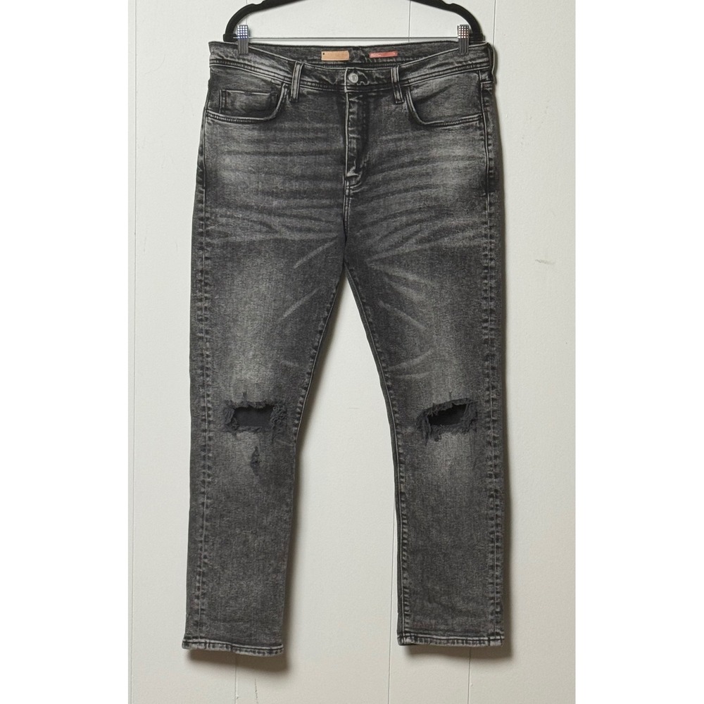 Pilcro Women's Distressed Skinny Jeans Acid Wash Black Grey Size 32